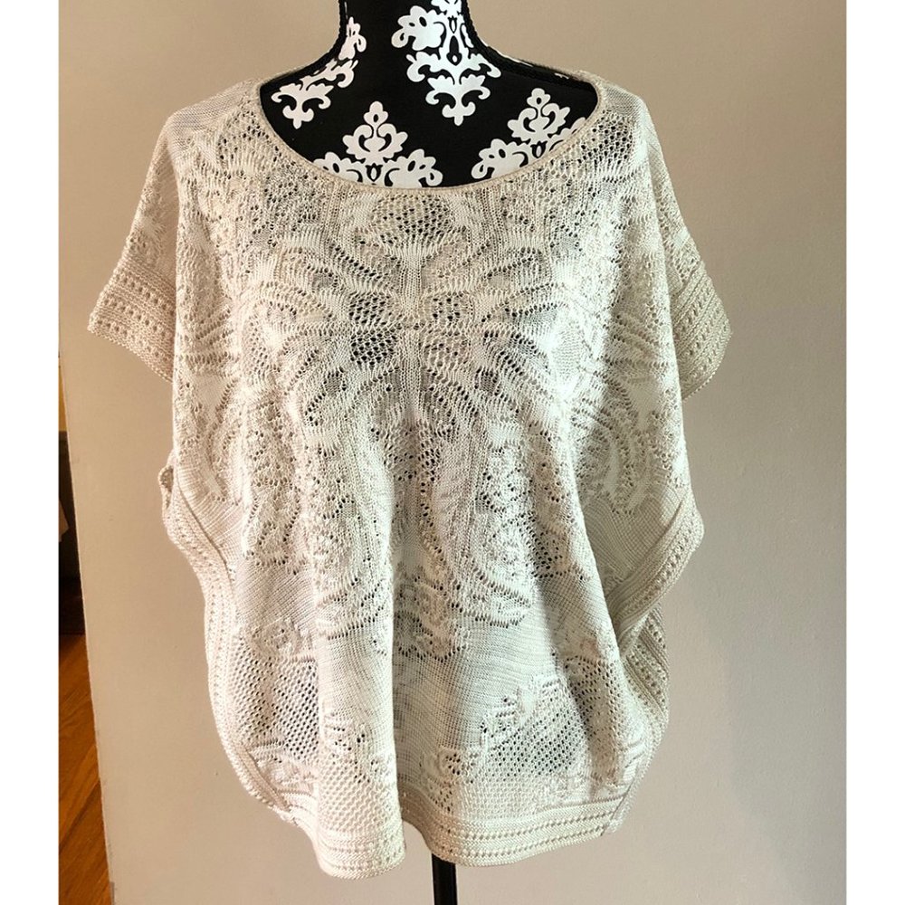 Christopher & Banks Crochet Sweater Top L/XL
